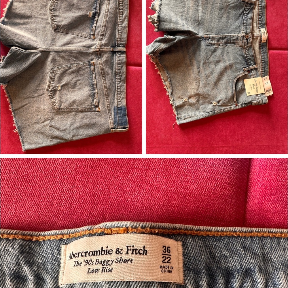 Abercrombie - The 90s Baggy Shorts - Mid Blue Wash